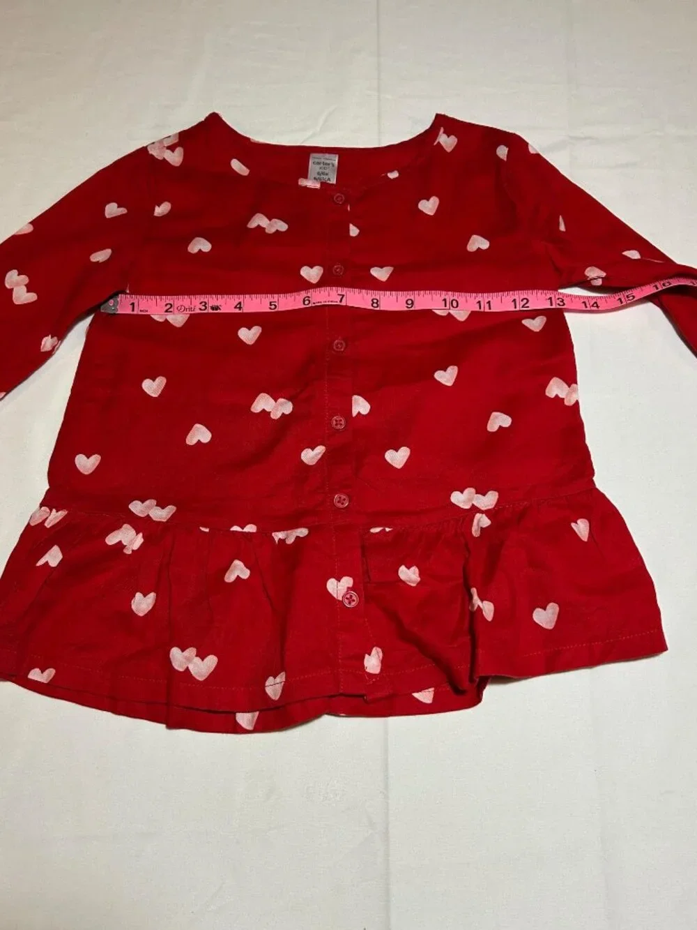 Carter's Girls Size 6 2 Piece Outfit Red Top with Hearts and Jeggings NWT